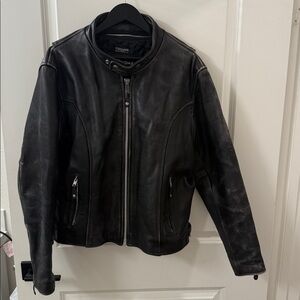 1990s Wilson’s Leather Cafe Racer Motorcycle Jacket Thinsulate Lining